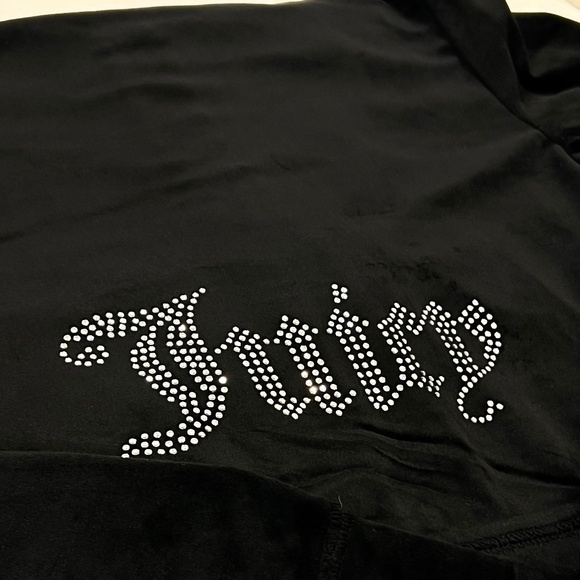JUICY COUTURE Black Velour OG Bling Tracksuit Hoodie & Pant Set Size M - Picture 4 of 5